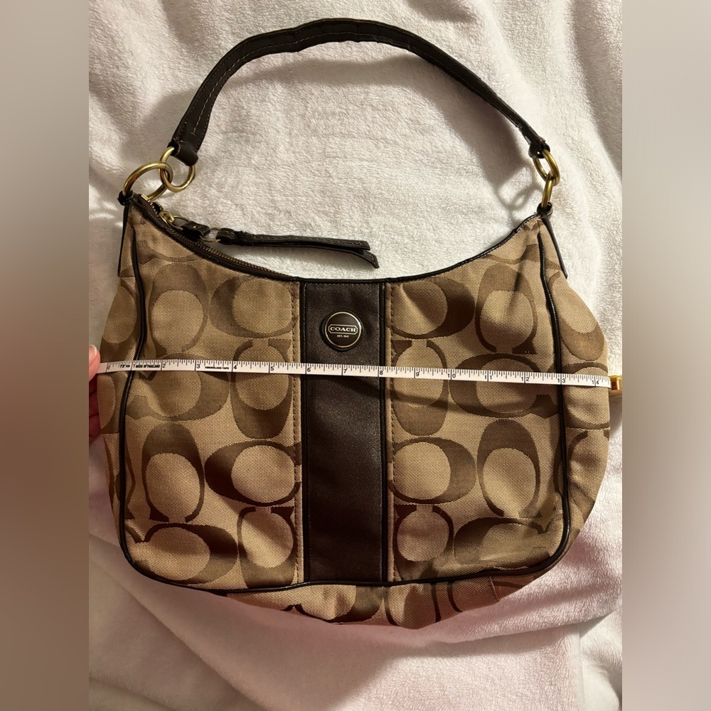Coach Signature Jacquard Fabric With Stripe Brown… - image 1